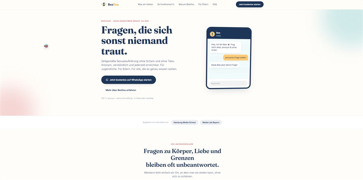 beeyou.ai Website Screenshot
