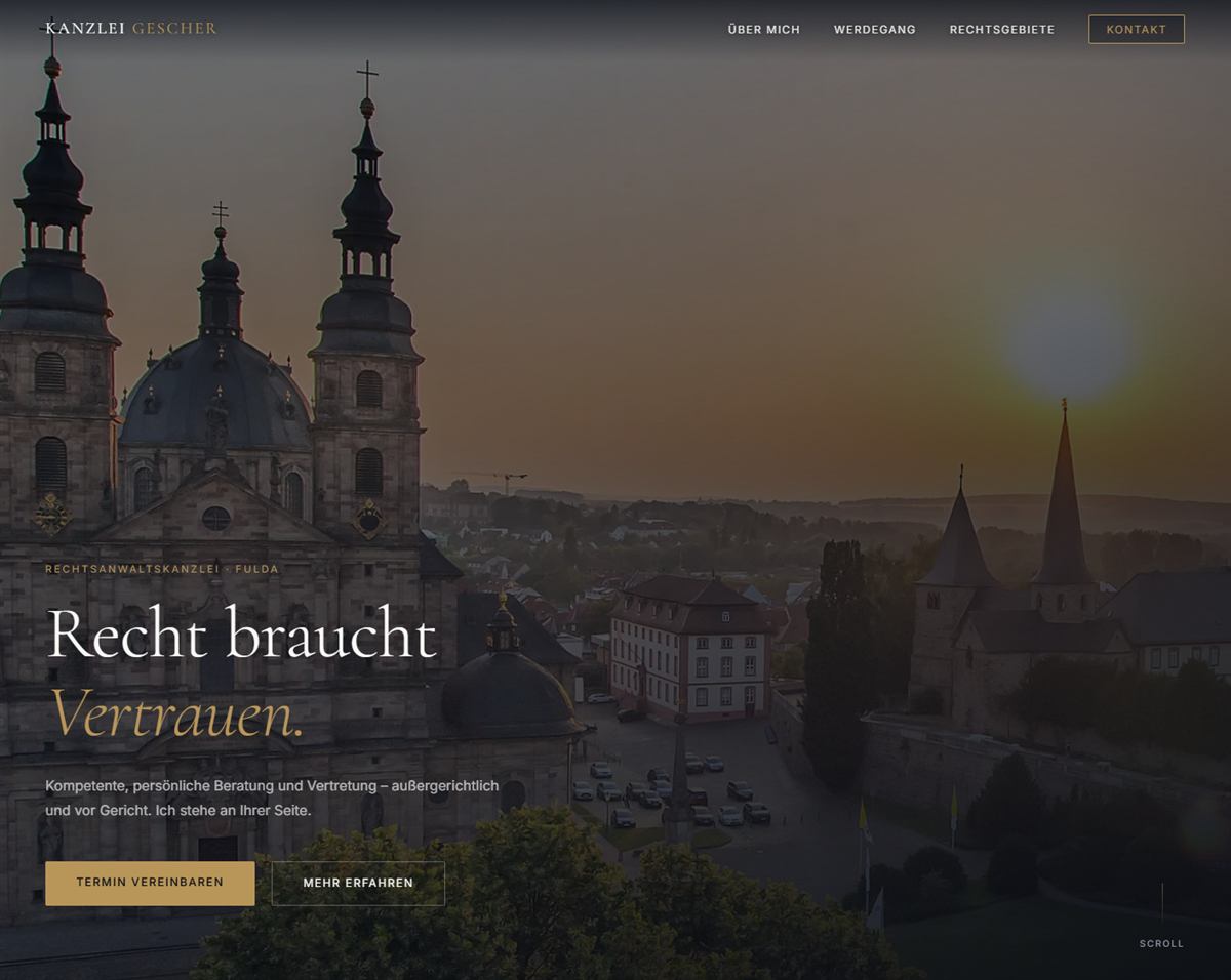 Rechtsanwaltskanzlei Gescher Website Screenshot